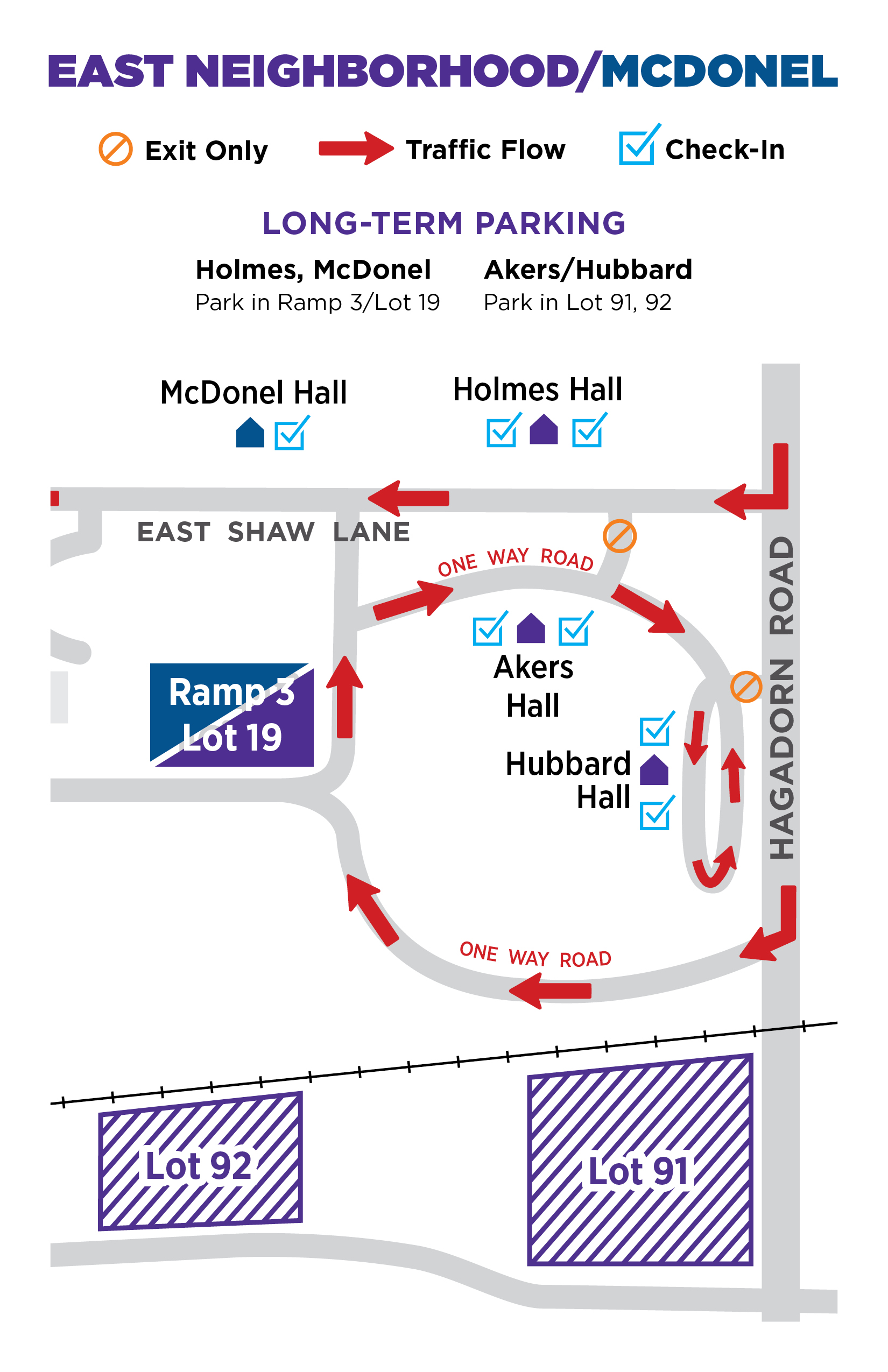 East Parking Map 