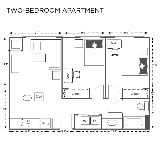 average monthly cost of a 1 bedroom apartment