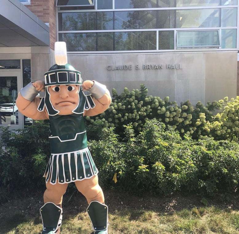 Sparty at Bryan Hall
